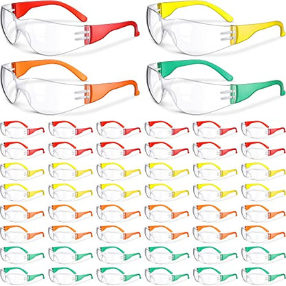 Weewooday 48 Packs Kids Safety Glasses, Orange, Yellow, Green, Red