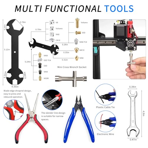 70PCS 3D Printer Tools Kit 3D Printing Accessories for FDM/SLA Printers