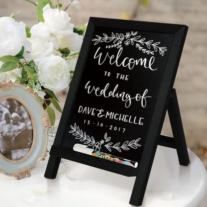 4 THOUGHT Small Tabletop Magnetic Chalkboard Signs 9.5" x 14", Black - color: Black