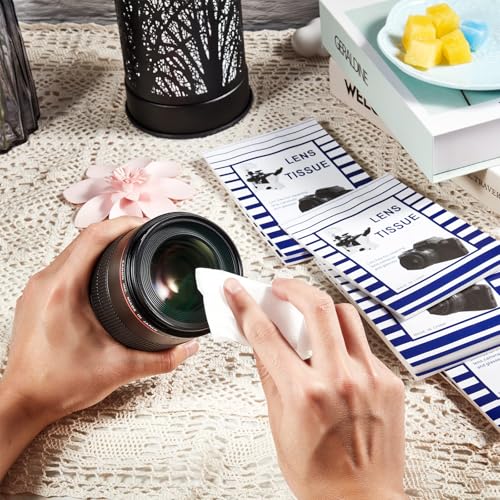 Outus 500 Pcs Lens Cleaning Paper with 2 Cloths Camera Optics Wipe Booklet