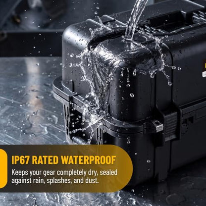 MEIJIA All Weather Waterproof Hard Camera Case,Hard Case,With Customized Fit Foam Included, Elegant Black,Fit for Drones,camera,lens (20.87"x12.72"x12.76") - size: 20.87" x 12.72" x 12.76"
