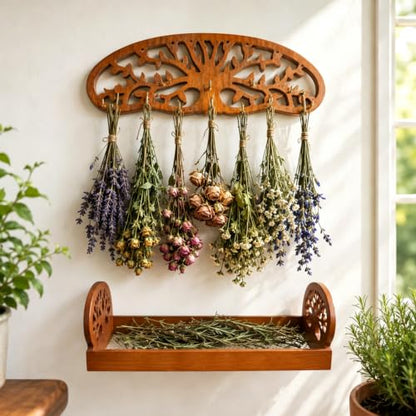 Herb Drying Rack Hanging, 2-in-1 Drying Station with Fine Mesh Tray, - color: Herb Drying Rack-mesh Tray