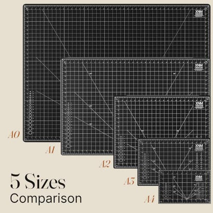XNM Premium Self Healing Cutting Mat - 12 Inches by 18 inches - A3, 3 Layer Quality PVC Construction - Dual Sided, Imperial and Metric Grid Lines - Perfect for Cutting, Sewing, and Crafts - size: 18"L x 12"W