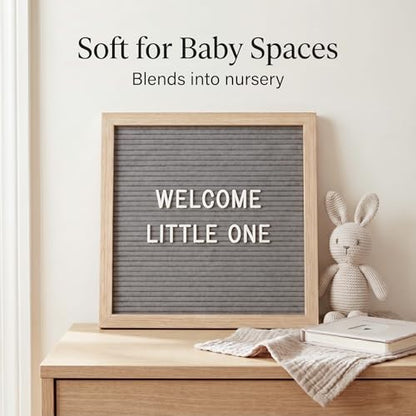 C CRYSTAL LEMON Gray Felt Letter Board 10x10 Inch, 336 Pre-Cut Letters - color: Gray