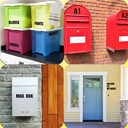 Letter Stickers,Mailbox Numbers,2 Inch Waterproof Vinyl Alphabet - color: Black 20 Sheets, size: 2 Inch