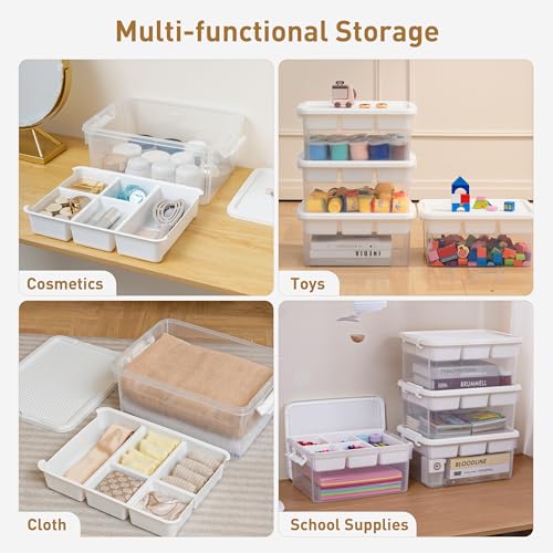 Citylife 17 QT Plastic Storage Box Building Baseplate Lid Removable Tray - size: 1 Pack-17 QT