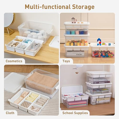 Citylife 17 QT Plastic Storage Box Building Baseplate Lid Removable Tray - size: 1 Pack-17 QT