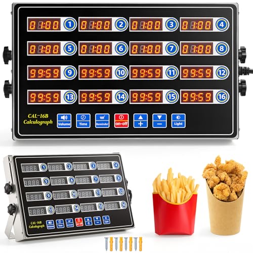 Relaxweex 1 Pack Commercial Digital Kitchen Timer for Cooking, 16 Channel - color: Black, size: 16 Channel