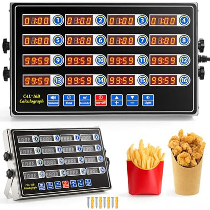Relaxweex 1 Pack Commercial Digital Kitchen Timer for Cooking, 16 Channel - color: Black, size: 16 Channel