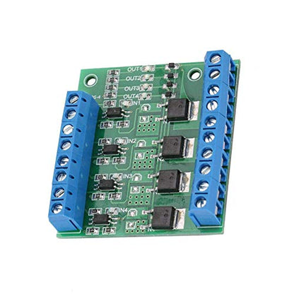 Hilitand 4-Channel MOSFET PWM 3-20V to 3.7-27VDC 10A Driver Module PLC Amplifier