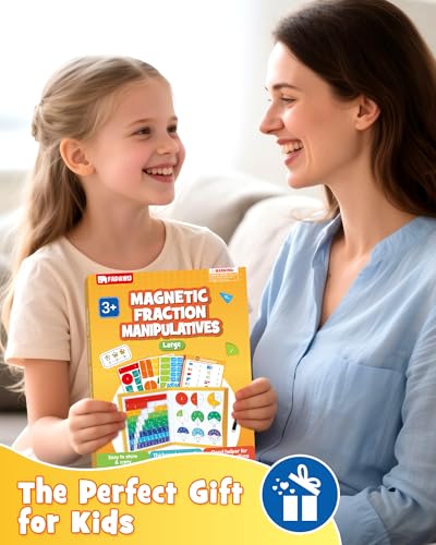 Large Magnetic Fraction Playbook Maths Manipulatives for Kids - color: Orange (10.16 X 8.27 In)