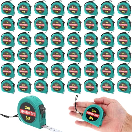 Copkim 50 Pcs 6 ft Mini Tape Measure Retractable Bulk,Water Green - color: Water Green