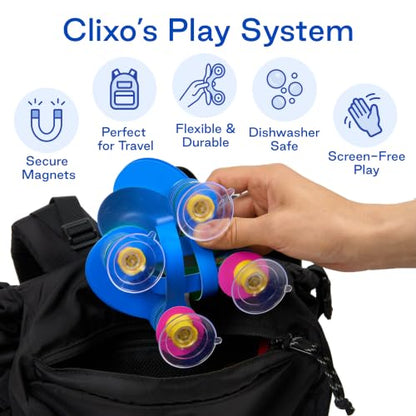 Clixo Window Pack, STEM Magnetic Building Toys & Suncatchers, 24 Pc, 4+