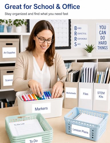 6x4 Removable Labels for Storage Bins, 100-Pack Blank Stickers