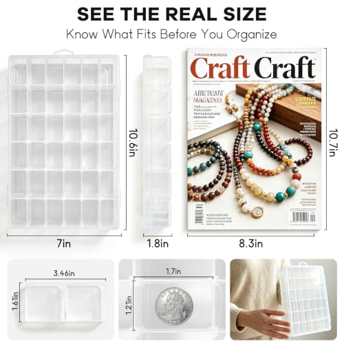 Bead Organizer Box, Small, 62 PCS - size: 62 PCS