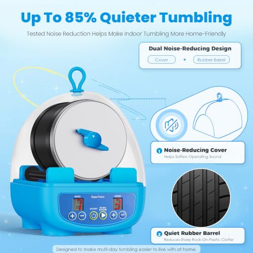 KomeStone K5 Rock Tumbler for Kids & Adults, Quiet Rock Polisher, Ages 6+
