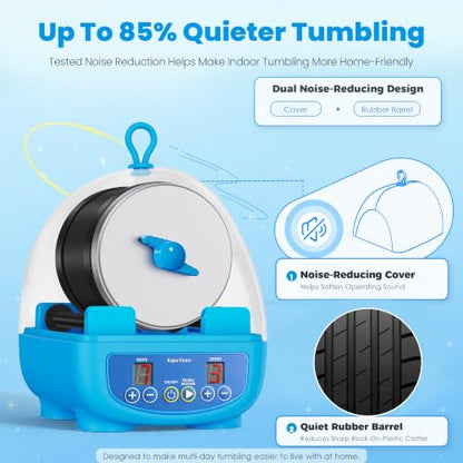 KomeStone K5 Rock Tumbler for Kids & Adults, Quiet Rock Polisher, Ages 6+