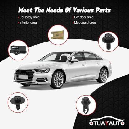 OTUAYAUTO 150PCS Car Screws and Bolts, Push Rivet Fasteners U-Nuts Kit - size: 150Pcs 5 Sizes Clips