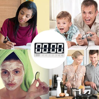 Digital Kitchen Timer - 7.1” Extra Large Display LED Countdown Timer - color: Black