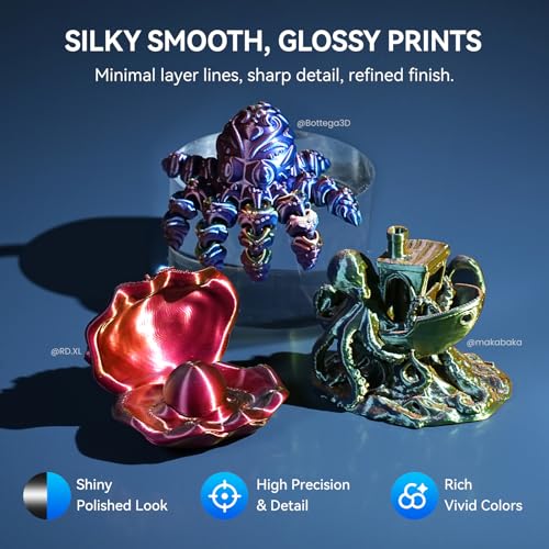 JAYO Silk PLA Four-Color 3D Printer Filament Bundle 1.75mm, 250g, 4-Pack - color: Silk Pla Four Color-4x250g