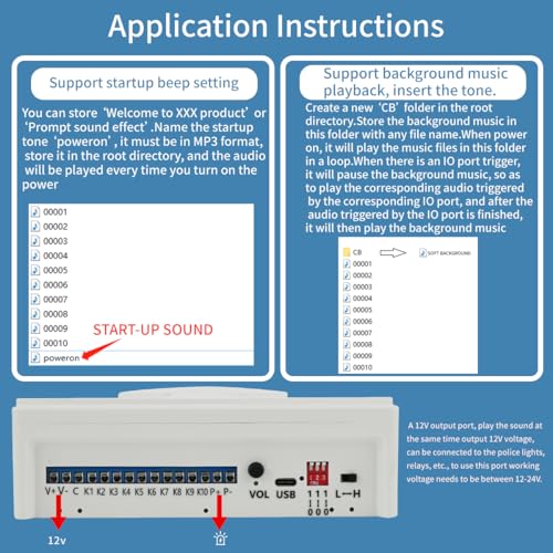Voice Playback Module, Y5610 Voice Sound Alarm,Sound Players, Entry Switching Serial Multi Trigger High/Low Level Control Announcer Outdoor Horns Sirens for Schools, Gyms Other Public Places. - size: JR-Y5610-Voice Playback Alarm