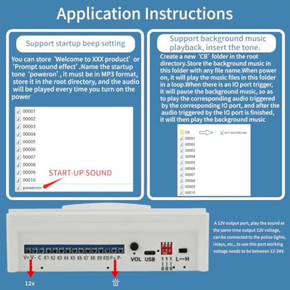 Voice Playback Module, Y5610 Voice Sound Alarm,Sound Players, Entry Switching Serial Multi Trigger High/Low Level Control Announcer Outdoor Horns Sirens for Schools, Gyms Other Public Places. - size: JR-Y5610-Voice Playback Alarm