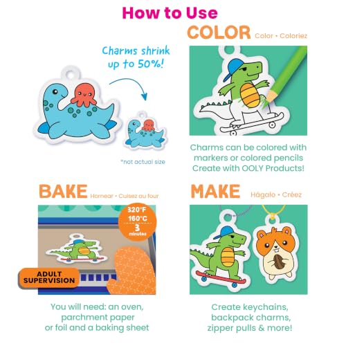 Ooly DIY Shrink Art Charms Kit, 28 Pc – Fun Friends - color: Fun Friends Charms