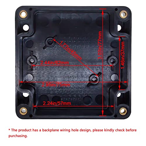 LeMotech Junction Box IP65 Waterproof Project Box Dustproof ABS Plastic Electrical Boxes Universal Enclosure for Electronic Black 3.29x 3.19x 2.2 inch (83 x 81 x 56mm)(Pack of 1) - color: Black (1 pack), size: 3.27" x 3.19" x 2.2"