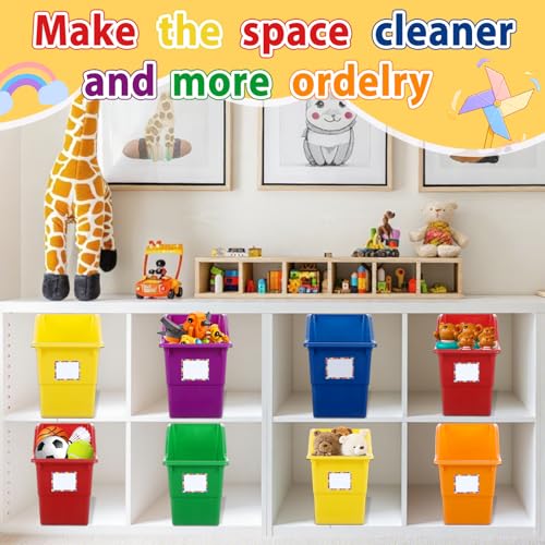 gisgfim 12 Pack Large Book Bins with Labels (Rainbow) - color: Rainbow