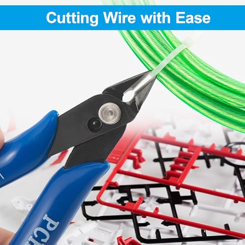 Micro Wire Cutters Precision Flush Cutter Pliers for Jewelry Making Electronics Craft 5 Inch Mini Side Cutting Nippers for Zip Ties Plastic Models and Hobby Projects 2PCS Dark Blue