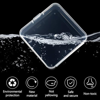 Jetec 18 Pieces Small Clear Plastic Storage Box, 2.9 x 2.9 x 1 Inch - size: 2.9 x 2.9 x 1 Inch