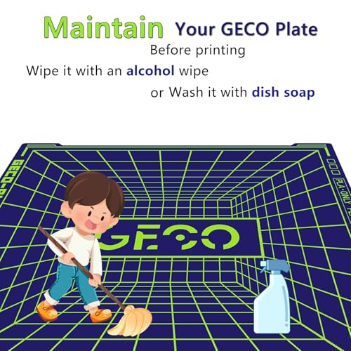 JUUPINE H2D/H2S Build Plate Geco Plate,355x346MM PLA Cold Plate (No Heating) Energy Saving 0℃ Printing Flexible Removable Spring Steel Hot Bed No Glue Required for Bambu Lab H2D/H2S 3D Printer - size: 355x346mm (for H2D)