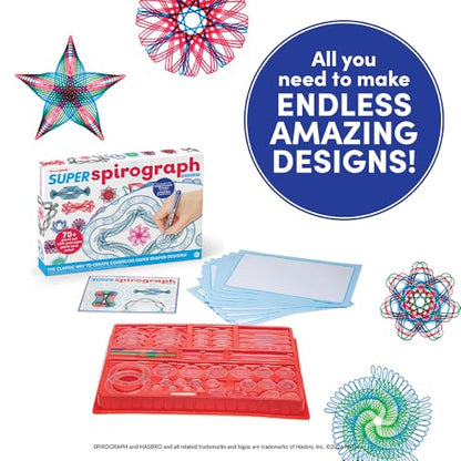 Spirograph Super Set –Arts and Crafts, Kids Toys, Art Supplies, Craft Supplies, Drawing Kit, Spiral Art, Classic Gear Design Kit, Case, Pens, Design Sheet Included, Ages 8+