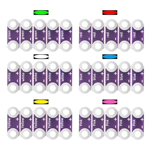 OSOYOO 30pcs Lilypad LEDs Pink/Red/Yellow/Blue/Green/White for Arduino Raspberry Pi Microcontroller