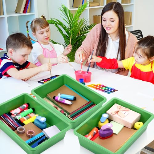 Hoteam 10 Pack Flat Bins Paper Trays,Green,13.78 X 9.84 X 3.15 Inch - color: Green, size: 13.78 x 9.84 x 3.15 Inch