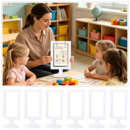 6 Pcs Mini Anchor Chart Holder, 4 x 6 Inches Learning Card Stand Anchor Chart Display for Classroom Teaching Holding Alphabet Number Vocabulary Paper Organization Interactive Displays - size: Size2