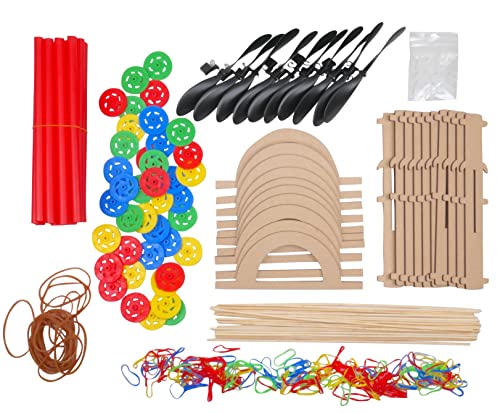 Rubber Band Powered Propeller Car Kit, 10-Pack - Classroom STEM Kits - color: Rubber Band, size: 10 Pack