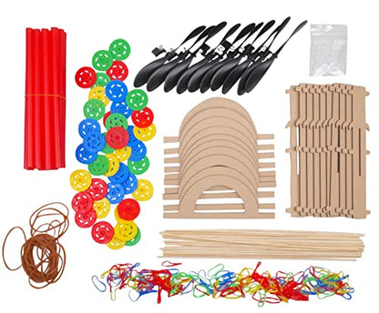 Rubber Band Powered Propeller Car Kit, 10-Pack - Classroom STEM Kits - color: Rubber Band, size: 10 Pack