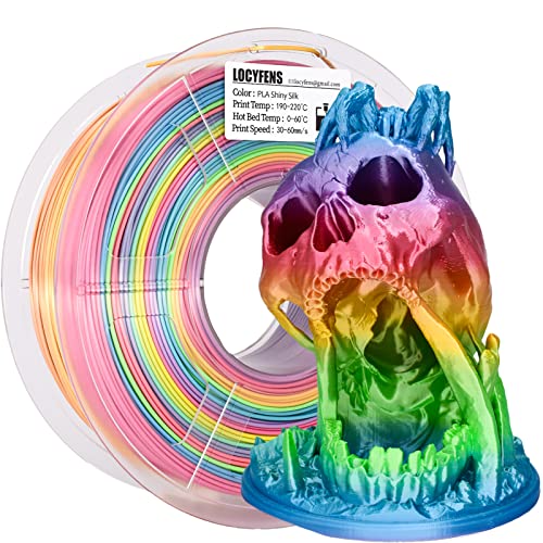 Silk PLA Filament Multicolor, 3D Printer Filament Rainbow PLA Filament 1.75mm +/- 0.02mm, 3D Printing Filament 1kg/2.2lbs - color: Silk Rainbow