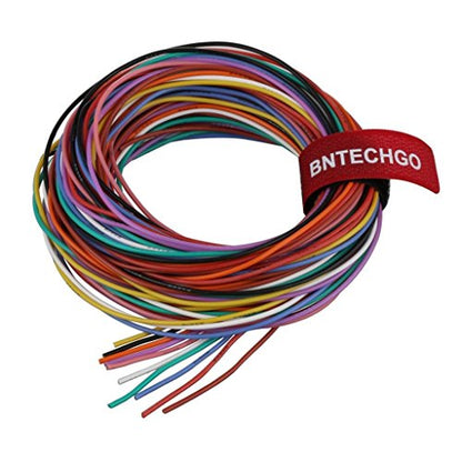 BNTECHGO 24 AWG Silicone Wire Kit 10 Color Each 10ft Stranded Tinned Copper - size: 10 colors each 10ft, style: 24 silicone wire