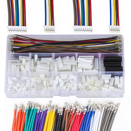 JST Connector Kit 2.0mm Pitch JST-PH 2.0 Female Connector with Premium 22AWG Pre-Crimped Cables,PH 2.0mm Connector 2/3/4/5/6/7/8/9/10 Pin Female Housing (PH-MM-Kit) - size: JST-2.0MM-PH