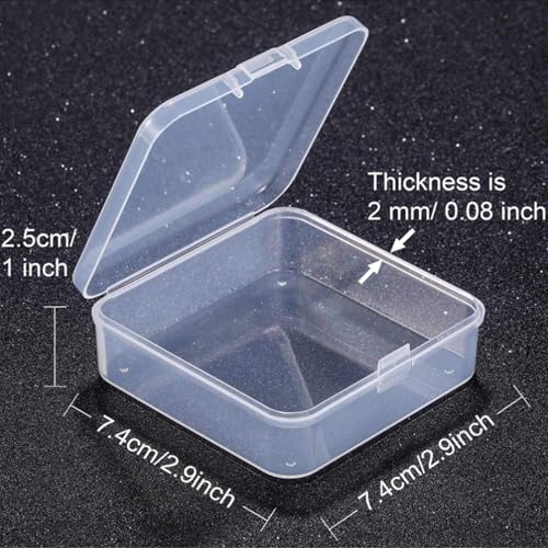Jetec 18 Pieces Small Clear Plastic Storage Box, 2.9 x 2.9 x 1 Inch - size: 2.9 x 2.9 x 1 Inch