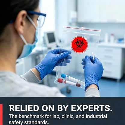 Biohazard Stickers Sign 2 '' Universal Symbol Coated Paper Signs for Labs