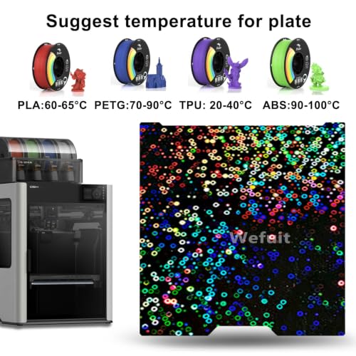 355X346 H2D Build Plate for Bambu Lab H2D/H2S 3D Printer, 3D Printer,Double Sided Spring Steel Shet Removable Platform for Bambu Lab H2D Combo/H2D Laser Full Combo/AM2 Pro(PEY-Circle+PEY-Starry) - color: Circle+Galaxy