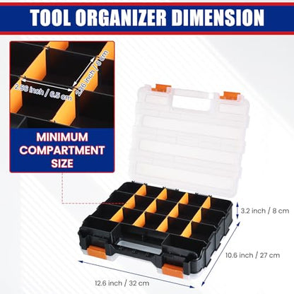 NYXOVA 2Pcs Small Parts Organizer, Hardware Organizer Box - color: Orange