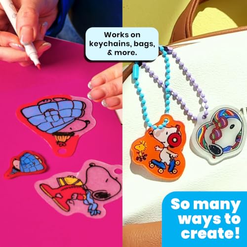 Ooly DIY Shrink Art Charms Kit, 34 Pc - Peanuts Officially Licensed - color: Peanuts Snoopy & Woodstock