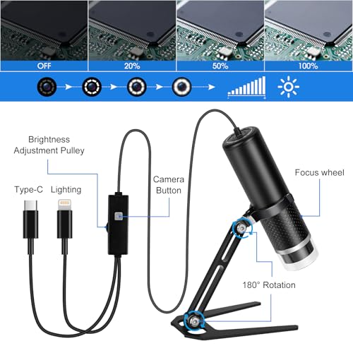 USB Digital Microscope for iOS and Android Devices (Not for Any PC)