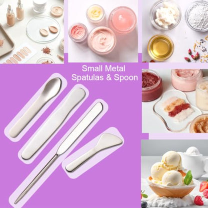 Mini Makeup Cosmetic Spatula Set, 304 Stainless Steel, 4PCS