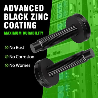 XOOL 50-Pack 10-32 Rack Screws with Washers – Durable, Rust-Resistant for Server Racks and Audio Equipment Mounts - color: 10-32