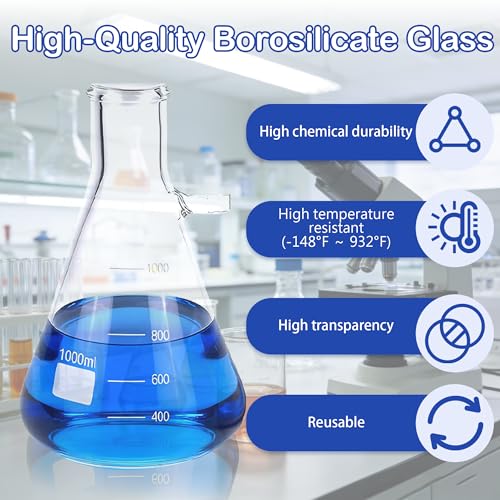 1000 mL Buchner Funnel Filtering Kit with Handheld Vacuum Pump - size: 1000mL